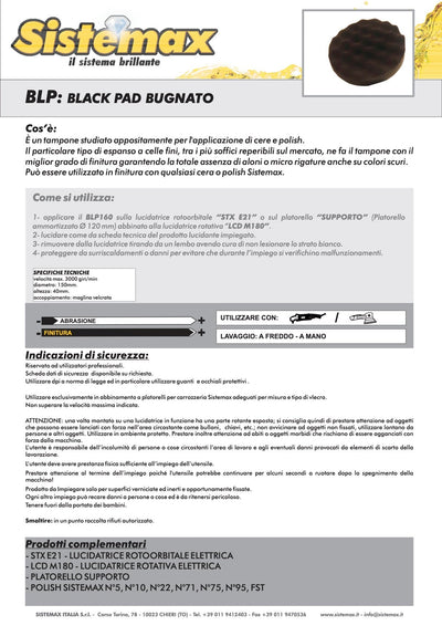 Scheda Tecnica, Tampone Nero a celle chiuse Morbido specifico per Polish. - Lucidatura Professionale